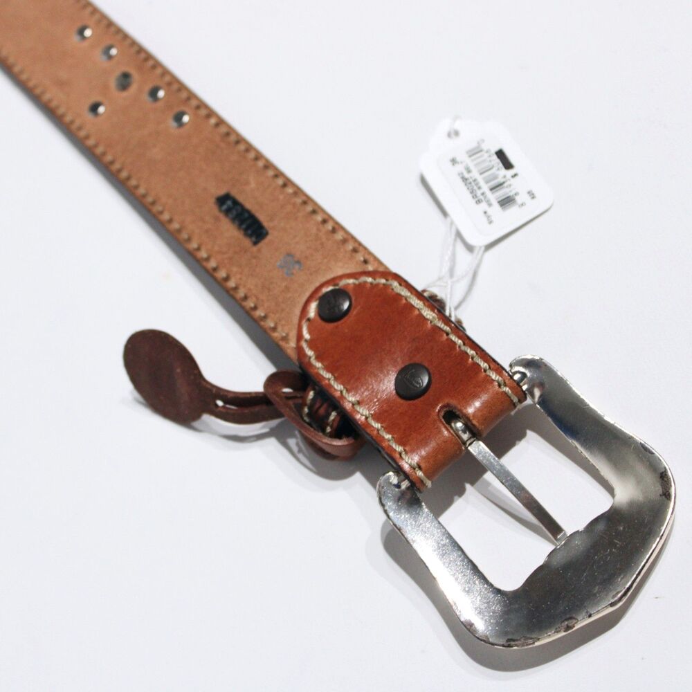NWT Justin Texas Longhorn Brown Leather Western Belt Men Size 36 (44" x 1.5") - Picture 12 of 14